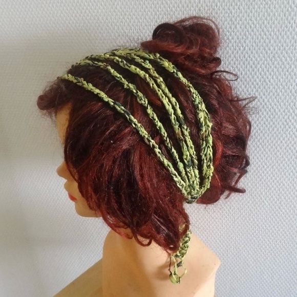 Layered Braided Hippie Boho Style Headband Rustic Handmade - Picture 4 of 4
